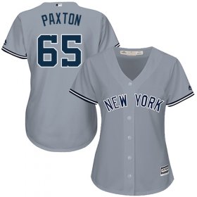 Wholesale Cheap Yankees #65 James Paxton Grey Road Women\'s Stitched MLB Jersey