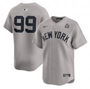 Cheap Men's New York Yankees #99 Aaron Judge Gray 2024 World Series Limited Stitched Baseball Jersey