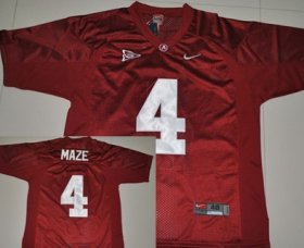 Wholesale Cheap Alabama Crimson Tide #4 Marquis Maze Red Jersey