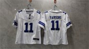 Cheap Women's Dallas Cowboys #11 Micah Parsons White 2023 F.U.S.E. Limited Football Stitched Jersey(Run Small)