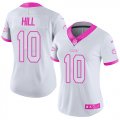 Wholesale Cheap Nike Chiefs #10 Tyreek Hill White/Pink Women's Stitched NFL Limited Rush Fashion Jersey