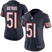 Wholesale Cheap Nike Bears #51 Dick Butkus Navy Blue Team Color Women's Stitched NFL Vapor Untouchable Limited Jersey