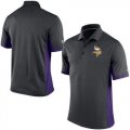 Wholesale Cheap Men's Nike NFL Minnesota Vikings Charcoal Team Issue Performance Polo