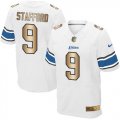 Wholesale Cheap Nike Lions #9 Matthew Stafford White Men's Stitched NFL Elite Gold Jersey