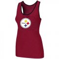 Wholesale Cheap Women's Nike Pittsburgh Steelers Big Logo Tri-Blend Racerback Stretch Tank Top Red