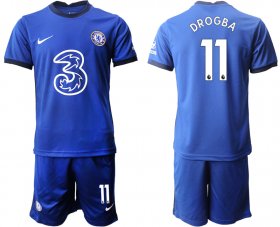 Wholesale Cheap Men 2020-2021 club Chelsea home 11 blue Soccer Jerseys