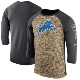 Wholesale Cheap Men\'s Detroit Lions Nike Camo Anthracite Salute to Service Sideline Legend Performance Three-Quarter Sleeve T-Shirt