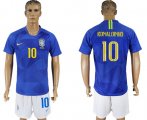 Wholesale Cheap Brazil #10 Ronaldinho Away Soccer Country Jersey