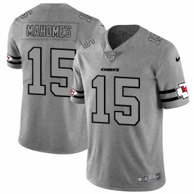 Wholesale Cheap Kansas City Chiefs #15 Patrick Mahomes Men\'s Nike Gray Gridiron II Vapor Untouchable Limited NFL Jersey