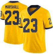 Cheap Men's Michigan Wolverines #23 Jordan Marshall Yellow Stitched Football Jersey