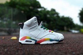 Wholesale Cheap Kids Air Jordan 6 VI Shoes White/Multi color