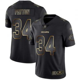 Wholesale Cheap Nike Bears #34 Walter Payton Black/Gold Men\'s Stitched NFL Vapor Untouchable Limited Jersey