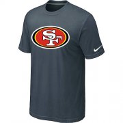 Wholesale Cheap Nike San Francisco 49ers Sideline Legend Authentic Logo Dri-FIT NFL T-Shirt Crow Grey