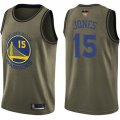 Wholesale Cheap Warriors #15 Damian Jones Green 2019 Finals Bound Basketball Swingman Salute to Service Jersey