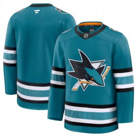 Men\'s San Jose Sharks Blank Teal 2024-25 Home Stitched Hockey Jersey