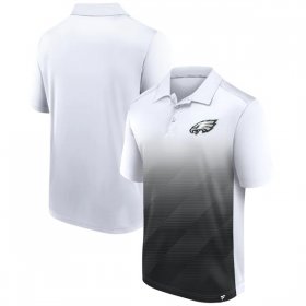 Wholesale Men\'s Philadelphia Eagles White Black Iconic Parameter Sublimated Polo