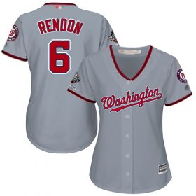 Wholesale Cheap Nationals #6 Anthony Rendon Grey Road 2019 World Series Champions Women\'s Stitched MLB Jersey