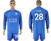 Wholesale Cheap Leicester City #28 Fuchs Home Long Sleeves Soccer Club Jersey