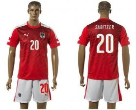 Wholesale Cheap Austria #20 Sabitzer Red Home Soccer Country Jersey