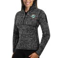 Wholesale Cheap Miami Dolphins Antigua Women's Fortune Half-Zip Sweater Heather Black