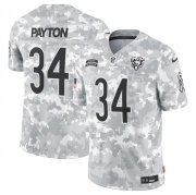 Men's Chicago Bears #34 Walter Payton 2024 Arctic Camo Salute To Service Limited Stitched Football Jersey