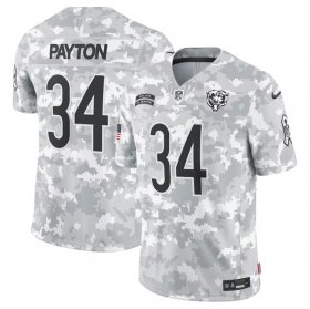 Men\'s Chicago Bears #34 Walter Payton 2024 Arctic Camo Salute To Service Limited Stitched Football Jersey