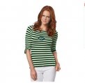 Wholesale Cheap New York Jets Lady Striped Boatneck Three-Quarter Sleeve T-Shirt