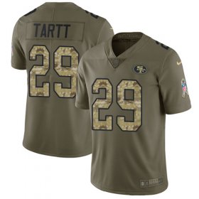 Wholesale Cheap Nike 49ers #29 Jaquiski Tartt Olive/Camo Men\'s Stitched NFL Limited 2017 Salute To Service Jersey