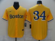 Wholesale Cheap Men's Boston Red Sox #34 David Ortiz Gold 2021 City Connect Stitched MLB Flex Base Nike Jerseys