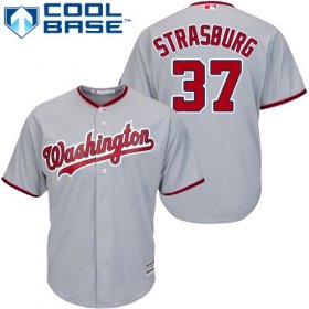 Wholesale Cheap Nationals #37 Stephen Strasburg Grey Cool Base Stitched Youth MLB Jersey