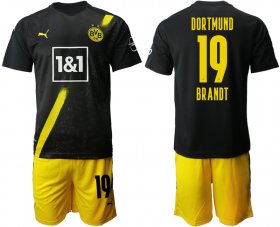 Wholesale Cheap Men 2020-2021 club Dortmund away 19 black Soccer Jerseys