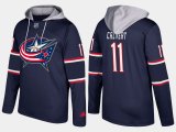 Wholesale Cheap Blue Jackets #11 Matt Calvert Navy Name And Number Hoodie