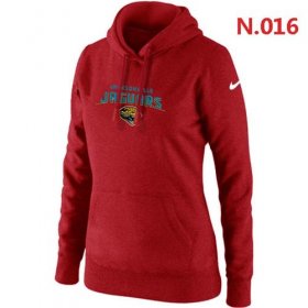 Wholesale Cheap Women\'s Nike Jacksonville Jaguars Heart & Soul Pullover Hoodie Red