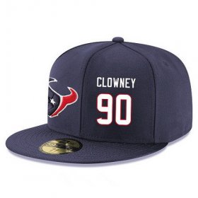 Wholesale Cheap Houston Texans #90 Jadeveon Clowney Snapback Cap NFL Player Navy Blue with White Number Stitched Hat