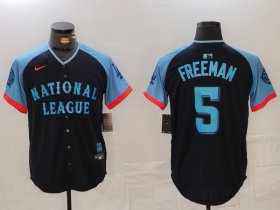 Cheap Men\'s Los Angeles Dodgers #5 Freddie Freeman Navy 2024 All Star Limited Stitched Jersey