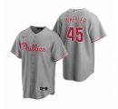 Wholesale Cheap Mens Nike Philadelphia Phillies 45 Zack Wheeler Gray Road Stitched Baseball Jersey