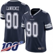 Wholesale Cheap Nike Cowboys #90 Demarcus Lawrence Navy Blue Team Color Youth Stitched NFL 100th Season Vapor Limited Jersey