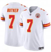 Men's Kansas City Chiefs #7 Harrison Butker White 2024 F.U.S.E Vapor Untouchable Limited Stitched Football Jersey