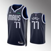 Wholesale Cheap Men's Dallas Mavericks #77 Luka Doncic Navy Statement Edition Stitched Basketball Jersey