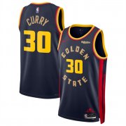 Cheap Men's Golden State Warriors #30 Stephen Curry Navy 2024-25 City Edition Stitched Basketball Jersey