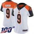 Wholesale Cheap Nike Bengals #9 Joe Burrow White Women's Stitched NFL 100th Season Vapor Untouchable Limited Jersey