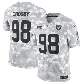 Men\'s Las Vegas Raiders #98 Maxx Crosby 2024 Arctic Camo Salute To Service Limited Stitched Football Jersey