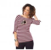 Wholesale Cheap Washington Redskins Lady Striped Boatneck Three-Quarter Sleeve T-Shirt