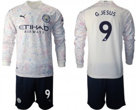 Wholesale Cheap 2021 Men Manchester city away long sleeve 9 soccer jerseys