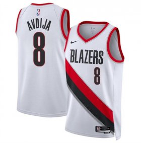 Men\'s Portland Trail Blazers #8 Deni Avdija White Association Edition Stitched Basketball Jersey