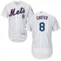 Wholesale Cheap Mets #8 Gary Carter White(Blue Strip) Flexbase Authentic Collection Stitched MLB Jersey