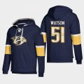 Wholesale Cheap Nashville Predators #51 Austin Watson Navy adidas Lace-Up Pullover Hoodie