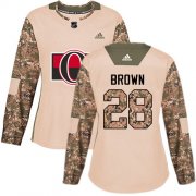 Wholesale Cheap Adidas Senators #28 Connor Brown Camo Authentic 2017 Veterans Day Women's Stitched NHL Jersey