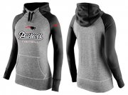 Wholesale Cheap Women's Nike New England Patriots Performance Hoodie Grey & Black