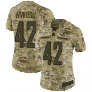 Wholesale Cheap Nike Chargers #42 Uchenna Nwosu Camo Women's Stitched NFL Limited 2018 Salute to Service Jersey